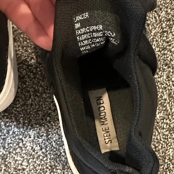 STEVE MADDEN Lancer 
Mixed Media Black Lace Up Sneakers Sz 8 - Picture 4 of 8